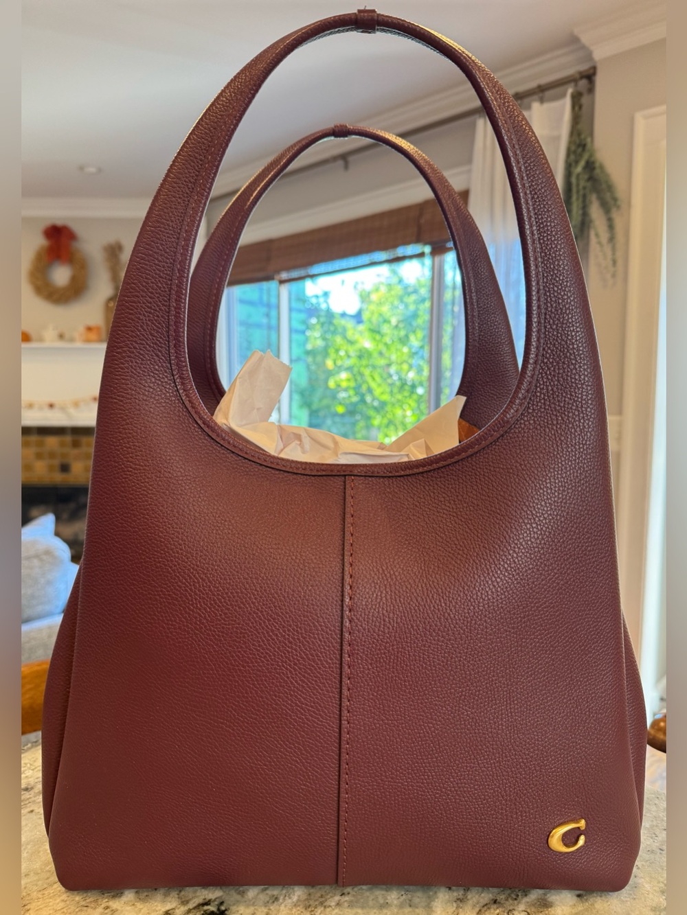Coach Lana large shoulder bag in Merlot